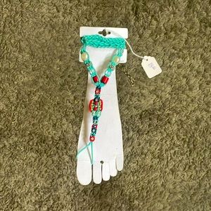 Stylish vibrant boho foot jewelry w/ intricate braiding & beading